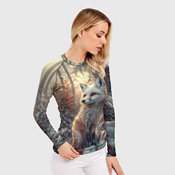 Рашгард женский Лис в зимнем лесу, цвет: 3D-принт — фото 2