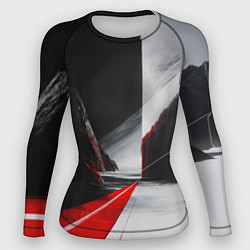 Рашгард женский Футуристичный пейзаж в стиле авангард, цвет: 3D-принт