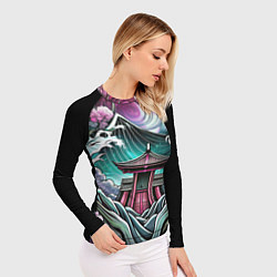 Рашгард женский Японский пейзаж природа, цвет: 3D-принт — фото 2