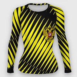 Рашгард женский Герб РФ абстракция, цвет: 3D-принт