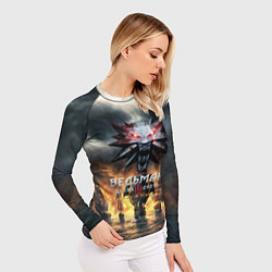 Рашгард женский Ведьмак корабли лого, цвет: 3D-принт — фото 2