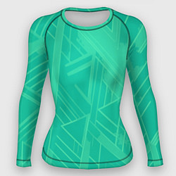 Женский рашгард Мятный зелёный однотонный геометричный