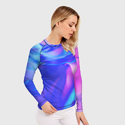 Рашгард женский Неоновая текстура абстракция, цвет: 3D-принт — фото 2