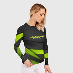 Рашгард женский Cyberpunk 2077 stripes line, цвет: 3D-принт — фото 2