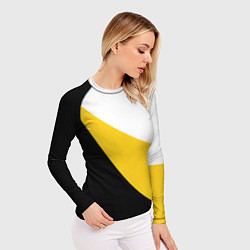 Рашгард женский Мы русские с нами Бог малый желтый крест Николай I, цвет: 3D-принт — фото 2