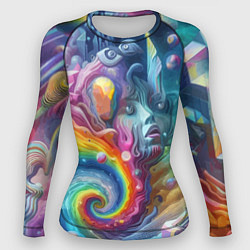 Женский рашгард Абстрактное граффити с лицом девушки