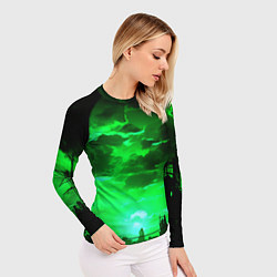 Рашгард женский Кислотный зелёный закат, цвет: 3D-принт — фото 2