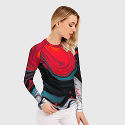 Рашгард женский Абстракция эбру, цвет: 3D-принт — фото 2