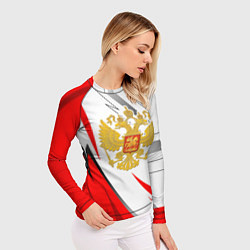 Рашгард женский Российский красный - герб, цвет: 3D-принт — фото 2