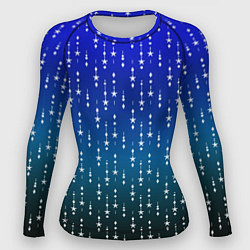 Женский рашгард Градиент сине-зелёный со звёздочками