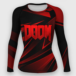 Женский рашгард Doom - красная абстракция