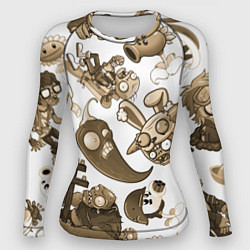 Рашгард женский Растения против зомби в бежевых тонах, цвет: 3D-принт