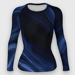 Рашгард женский Тёмный синий абстракция дымчатый, цвет: 3D-принт