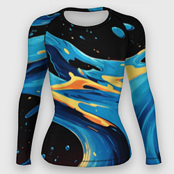 Рашгард женский Синяя волна из красок, цвет: 3D-принт