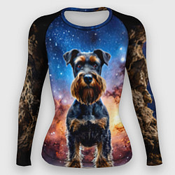 Рашгард женский Ризеншнауцер в космосе, цвет: 3D-принт