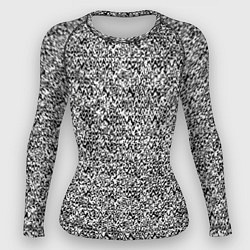 Рашгард женский Чёрно-белый текстурный, цвет: 3D-принт