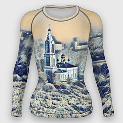 Женский рашгард Храм на фоне современного города