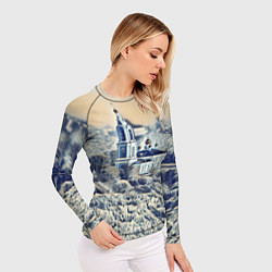 Рашгард женский Храм на фоне современного города, цвет: 3D-принт — фото 2