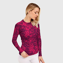 Рашгард женский Насыщенный розовый текстура, цвет: 3D-принт — фото 2