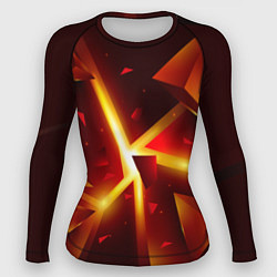 Рашгард женский Трехмерный взрыв неоновых плит абстракция, цвет: 3D-принт