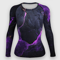 Рашгард женский Фиолетово-черная объемная текстура, цвет: 3D-принт