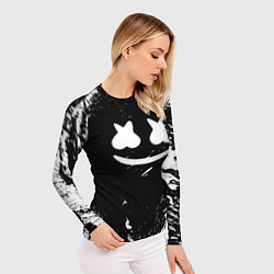 Рашгард женский Marshmello брызги красок, цвет: 3D-принт — фото 2