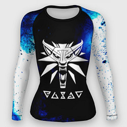 Женский рашгард Ведьмак лого синие краски