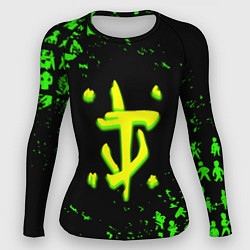 Рашгард женский Doom x fallout кислотное лого, цвет: 3D-принт
