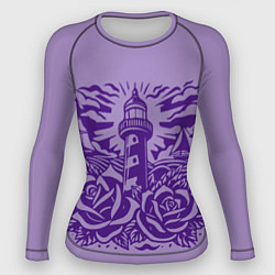 Женский рашгард Маяк с розами и корабли