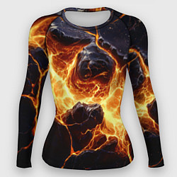 Рашгард женский Золотая лава текстура, цвет: 3D-принт