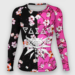 Рашгард женский Ведьмак паттерн сакура, цвет: 3D-принт