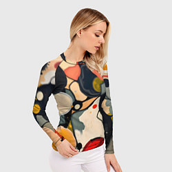Рашгард женский Абстракция с кругами и краской, цвет: 3D-принт — фото 2