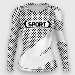 Женский рашгард Sport чёрно-белый с полосой