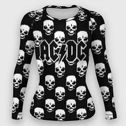 Рашгард женский AC DC rock skull, цвет: 3D-принт