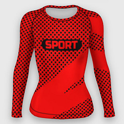 Женский рашгард Sport красно-чёрный текстурный