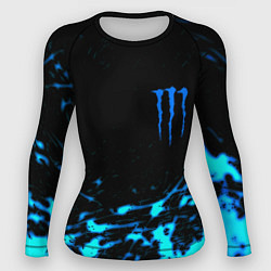 Рашгард женский Monster energy голубые краски, цвет: 3D-принт