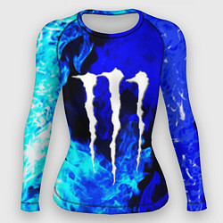 Женский рашгард Monster energy синий дым