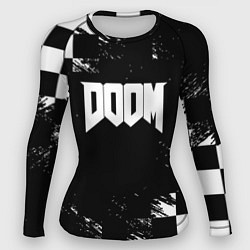 Рашгард женский Doom краски клетка, цвет: 3D-принт