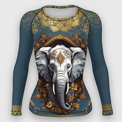 Женский рашгард Слон лотос и золотая мандала