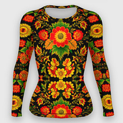 Рашгард женский Русская хохломская роспись, цвет: 3D-принт