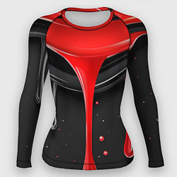 Рашгард женский Красная и черная краска текстура, цвет: 3D-принт