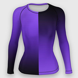 Рашгард женский Чёрно-сиреневый градиент пополам, цвет: 3D-принт