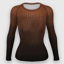 Рашгард женский Чёрно-коричневый полосы от светлого к тёмному, цвет: 3D-принт