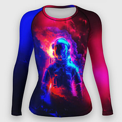 Рашгард женский Космонавт в пламени, цвет: 3D-принт