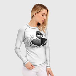 Рашгард женский Паша техник арт чб, цвет: 3D-принт — фото 2