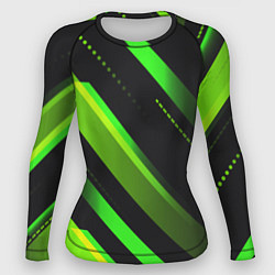 Рашгард женский Color black green, цвет: 3D-принт