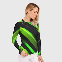Рашгард женский Color black green, цвет: 3D-принт — фото 2