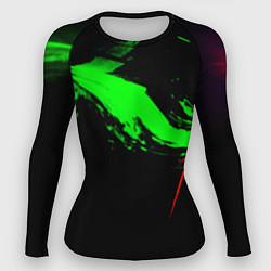 Рашгард женский Color black green red, цвет: 3D-принт