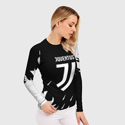 Рашгард женский Juventus black fire, цвет: 3D-принт — фото 2