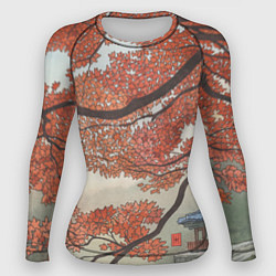 Рашгард женский Акварельная Корея - сакура, цвет: 3D-принт